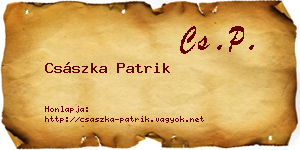 Császka Patrik névjegykártya