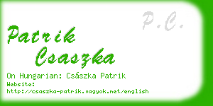 patrik csaszka business card