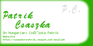 patrik csaszka business card